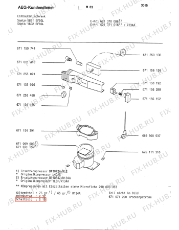 Взрыв-схема холодильника Aeg SAN1602 EFB - Схема узла Refrigerator cooling system